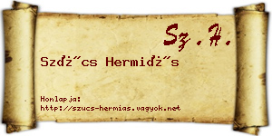 Szűcs Hermiás névjegykártya
