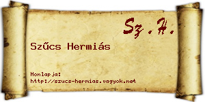 Szűcs Hermiás névjegykártya